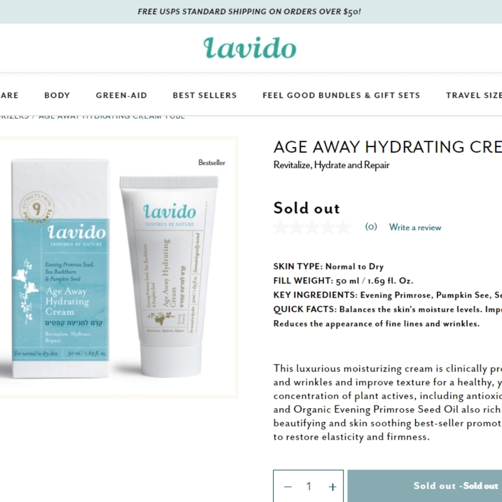 Lavido Age Away Hydrating Cream